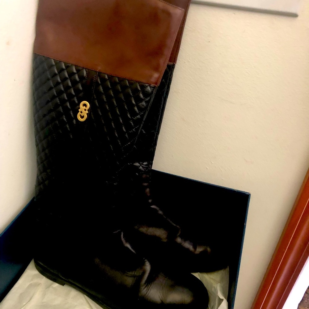 COLE HAAN Two-Tone Knee High Boots Size 9B